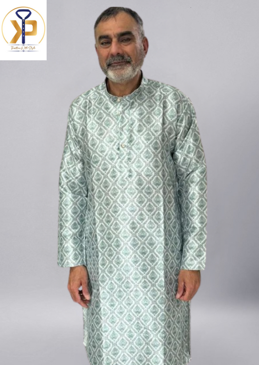 KPD1098 Cotton Mix Printed Kurta Pyjama Set For Men