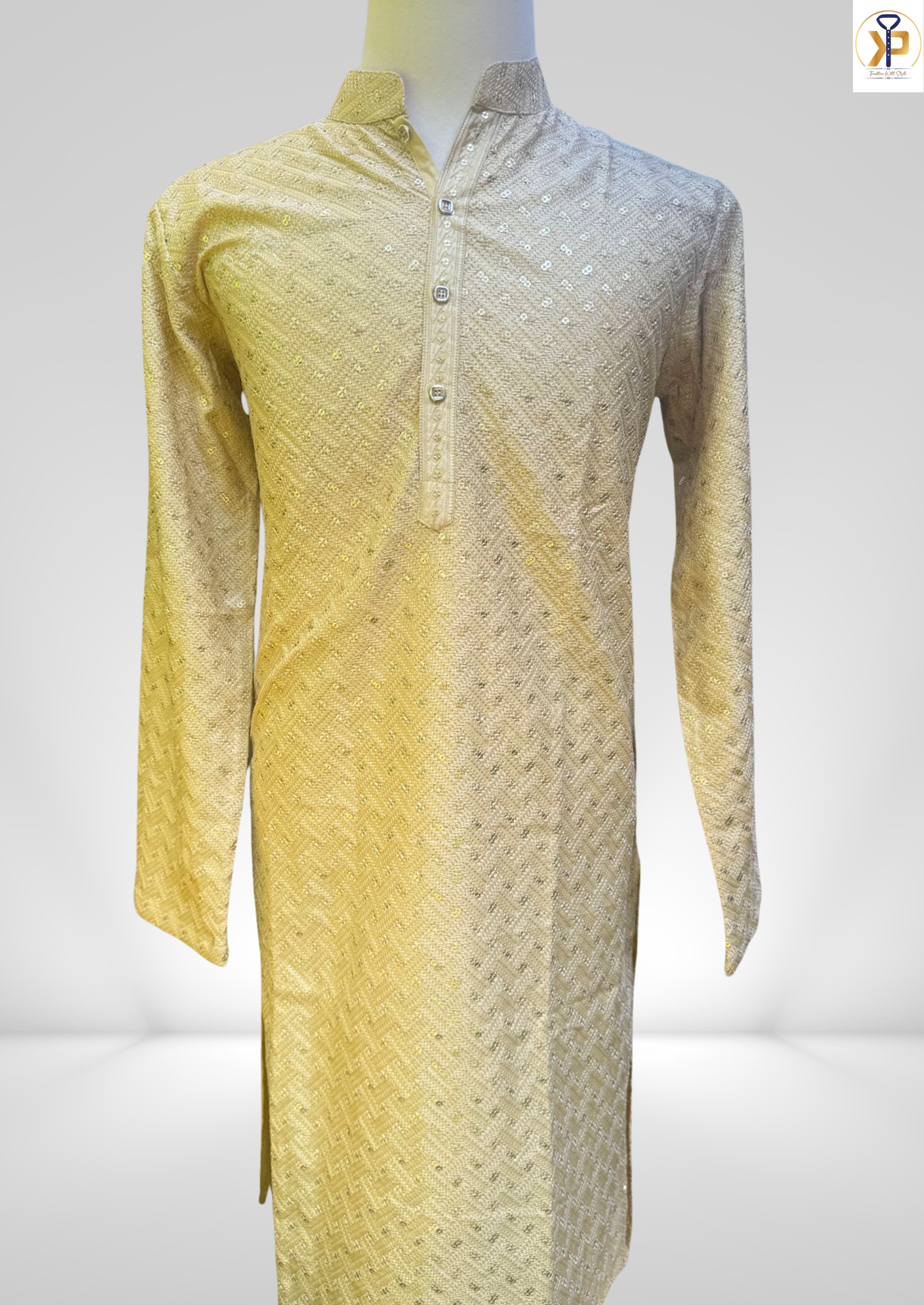 KPD6150 Golden Sequence Kurta Pyjama Set