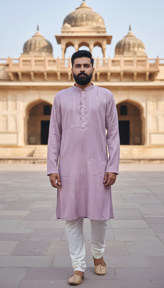 KPD6162 Lilac Cotton Kurta Pyjama Set