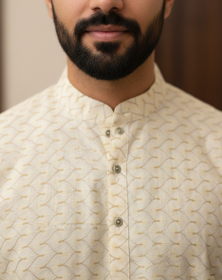 Plus Size Lemon & Ivory Designer Kurta