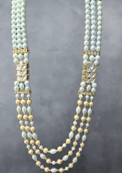 KPM0002 Gold and White Mala - Kurtapyjama.ca