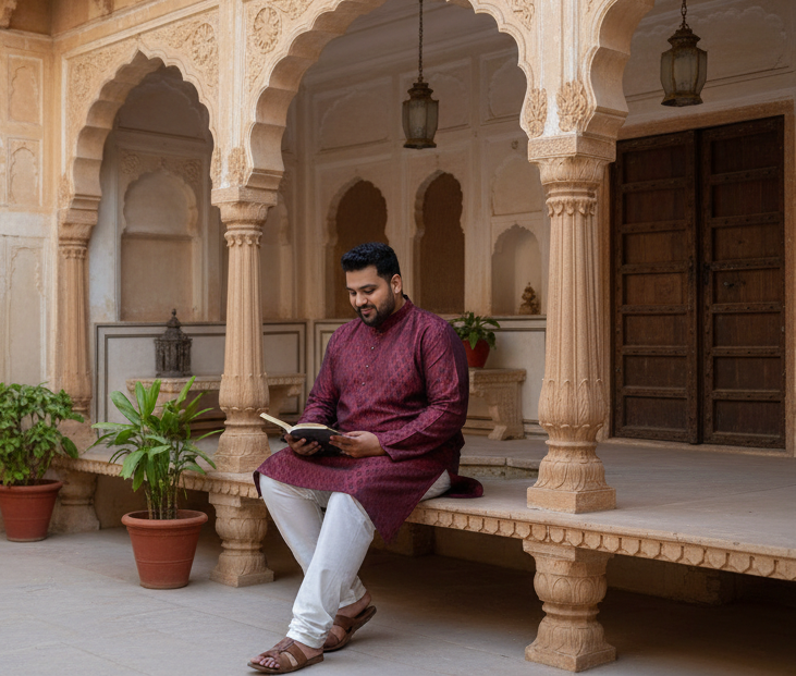 KPD4037 Plus Size Mehroon Kurta Pyjama Set