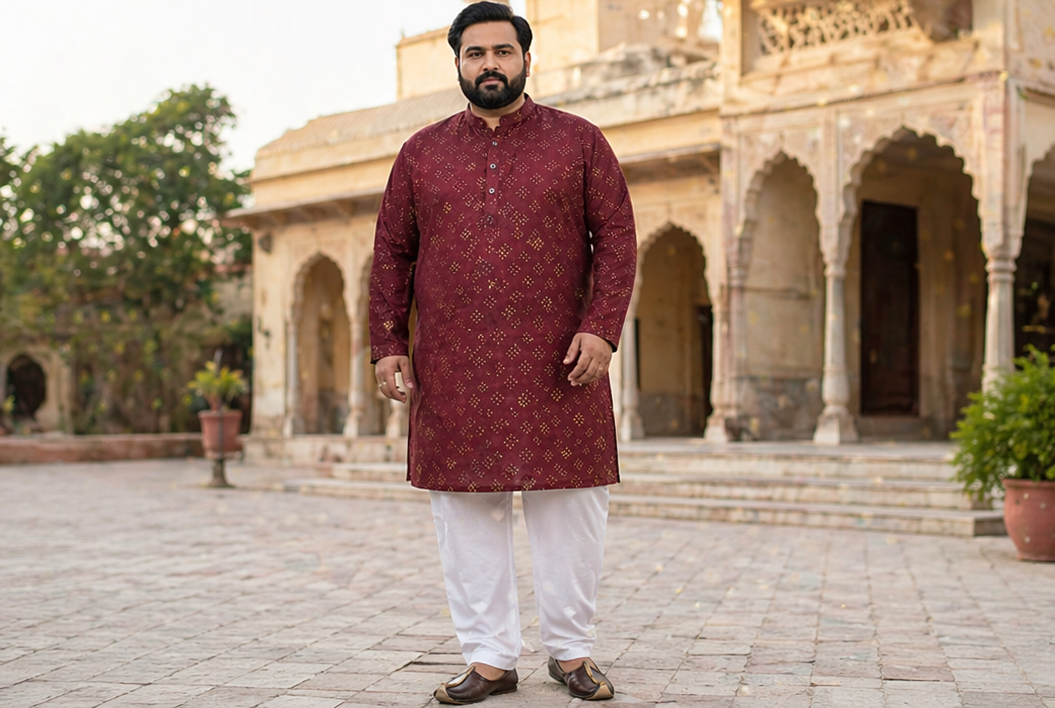 KPD4002 Maroon Heavy Designer Wear With Lining