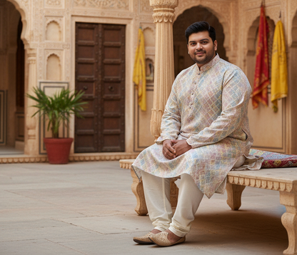 KPD4046 Plus Size Multicolor Cotton with Sequence Design