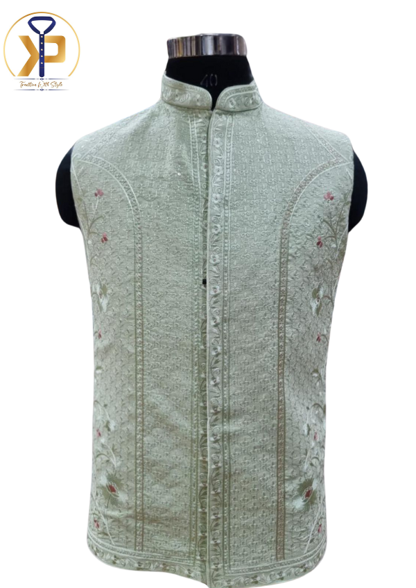 light green nehru jacket