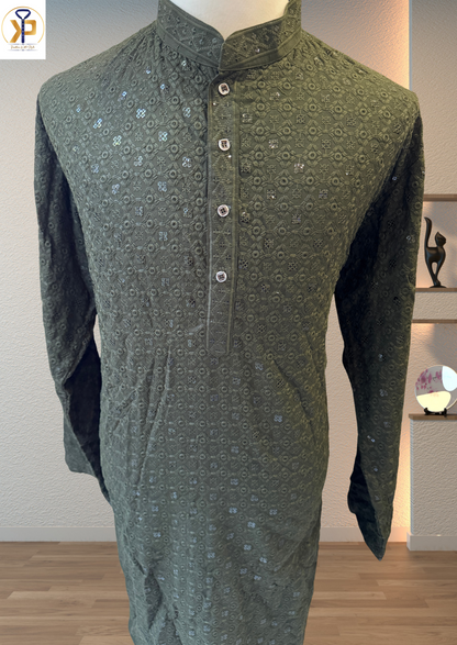 Plus Size Forest Green with Straight Pyjama