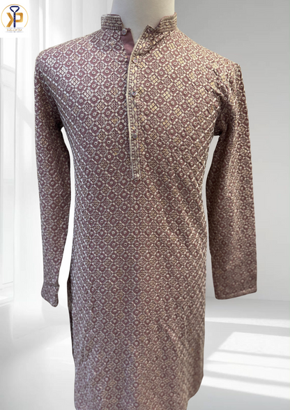 dusty pink kurta pyjama set for men