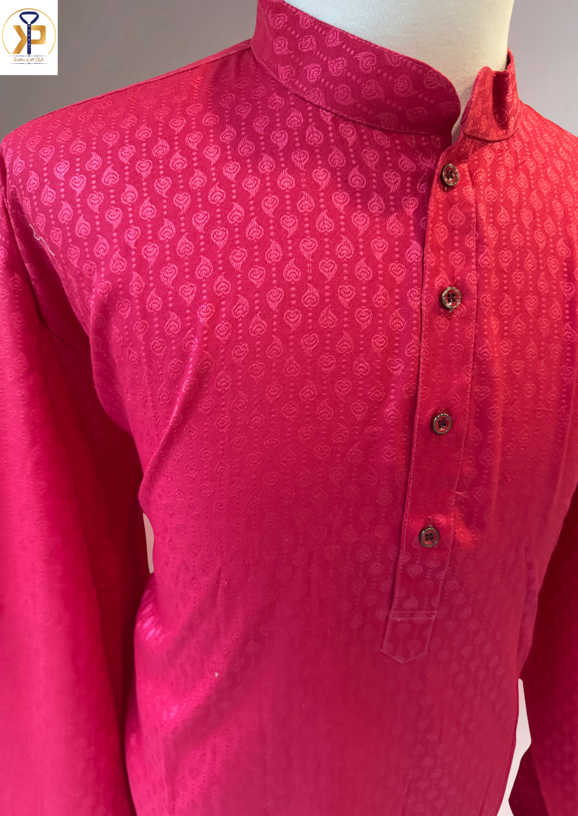 plus size red kurta pyjama for men