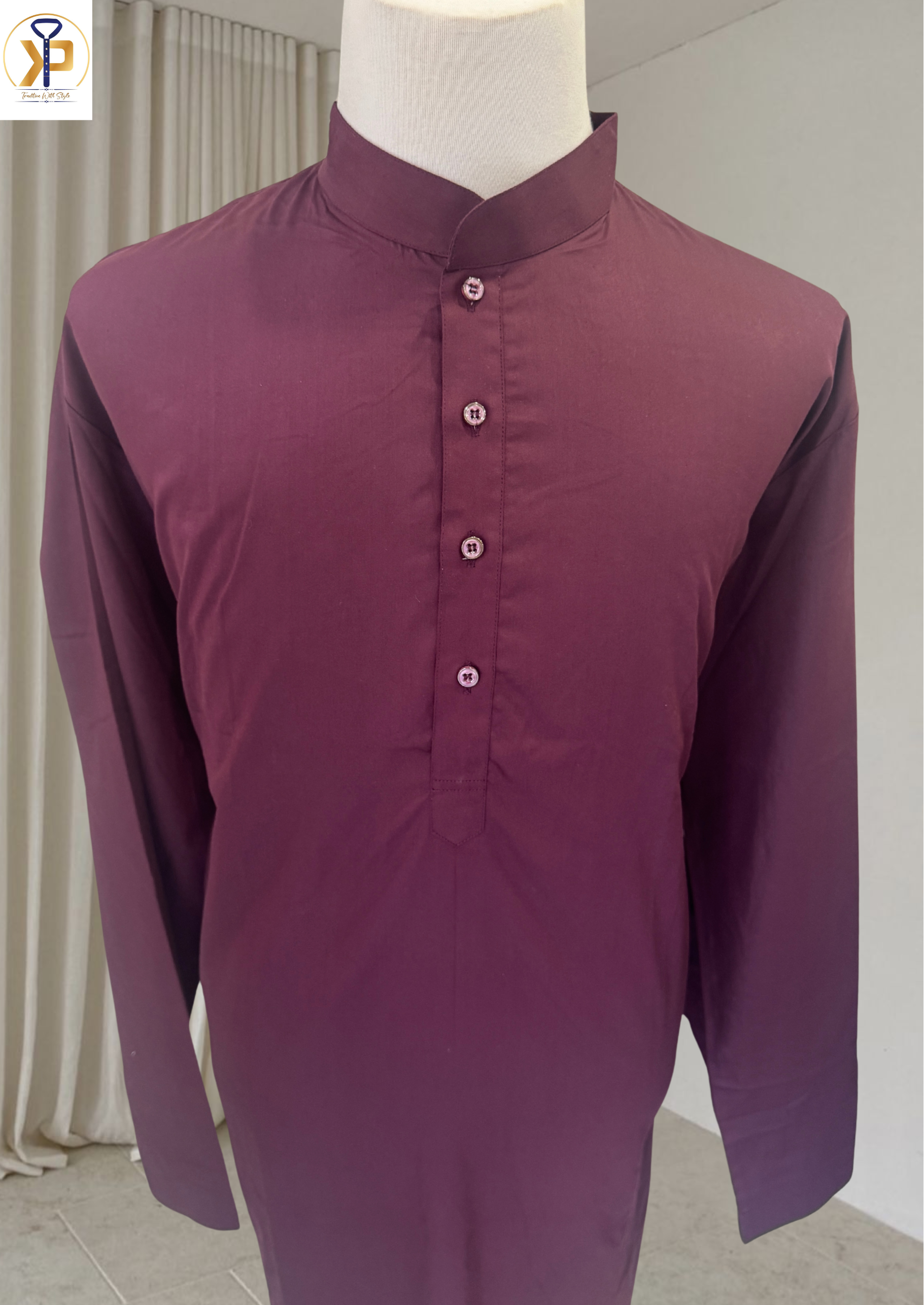 plain plum plus size kurta pyjama
