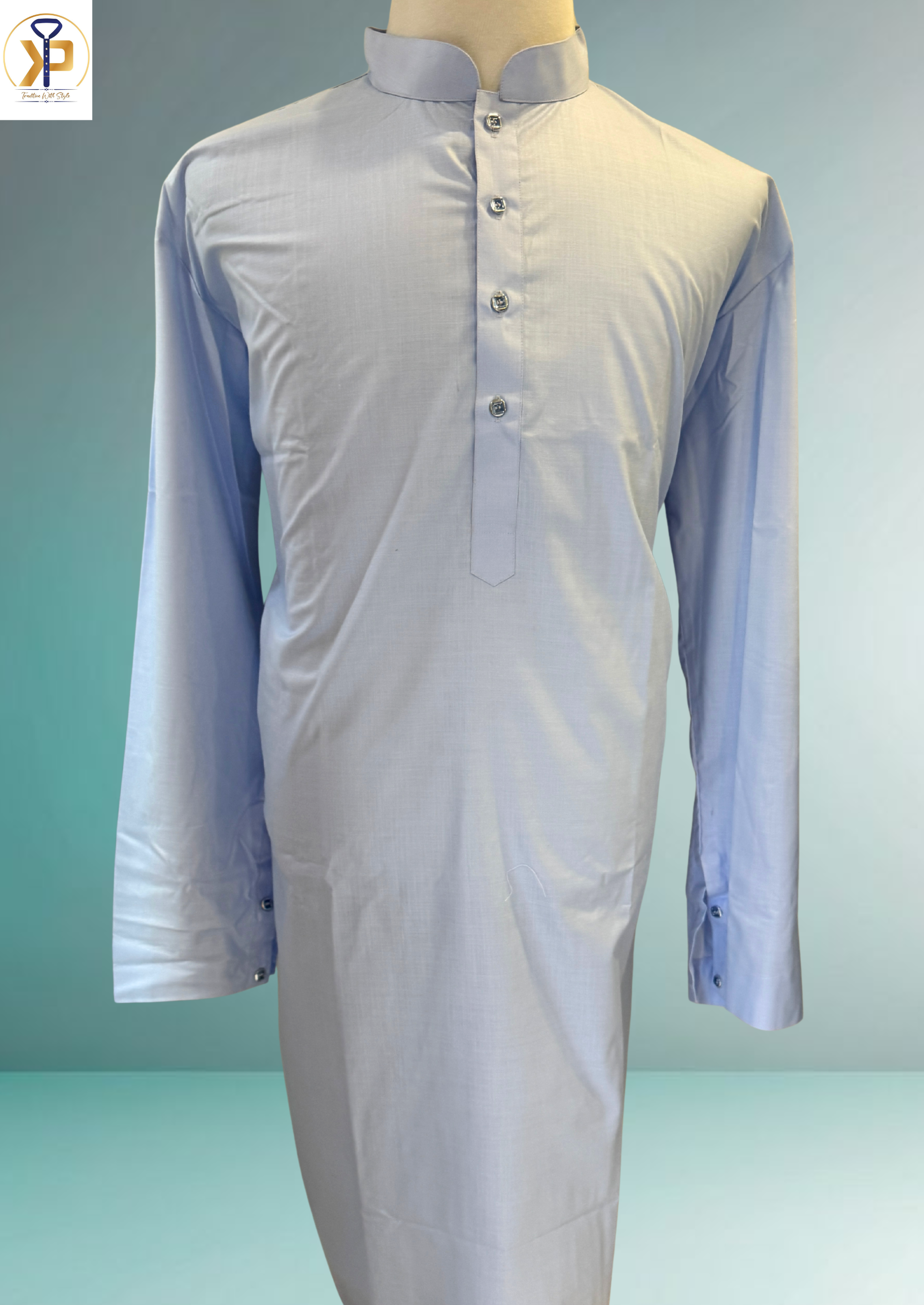 plus size light blue kurta pyjama