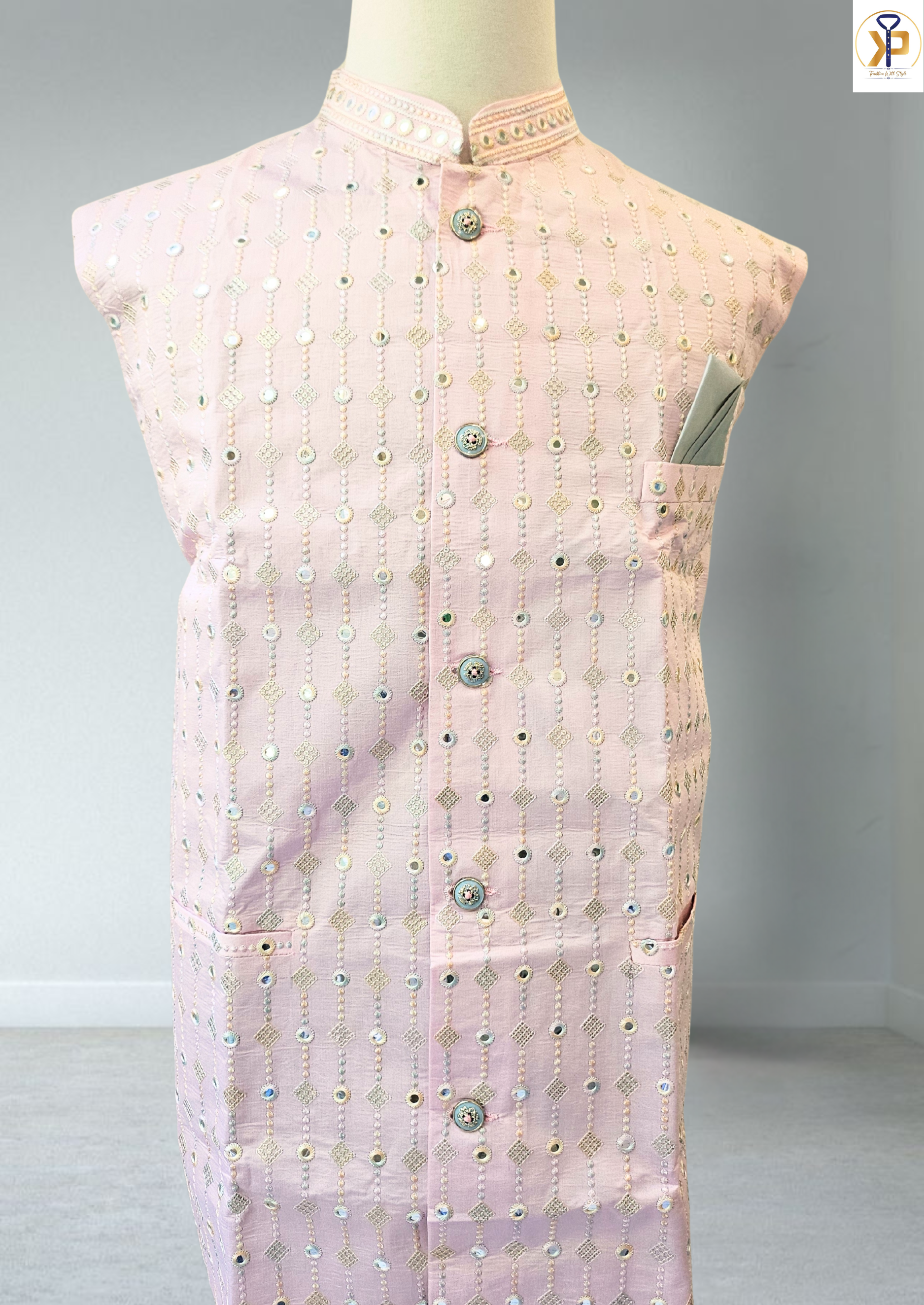 baby pink nehru jacket
