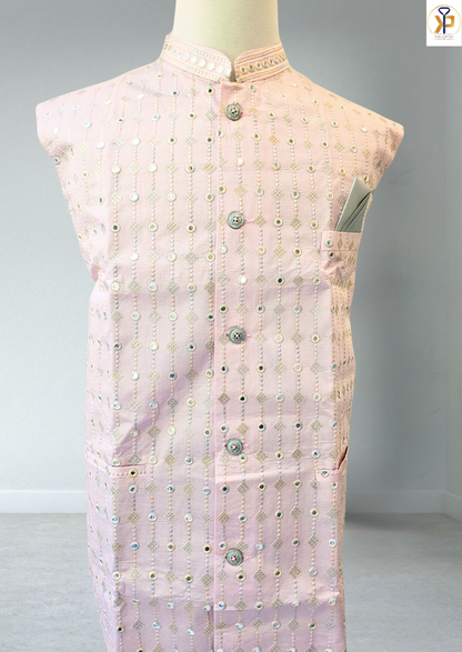 baby pink nehru jacket