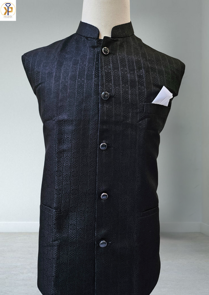 black designer nehru jacket