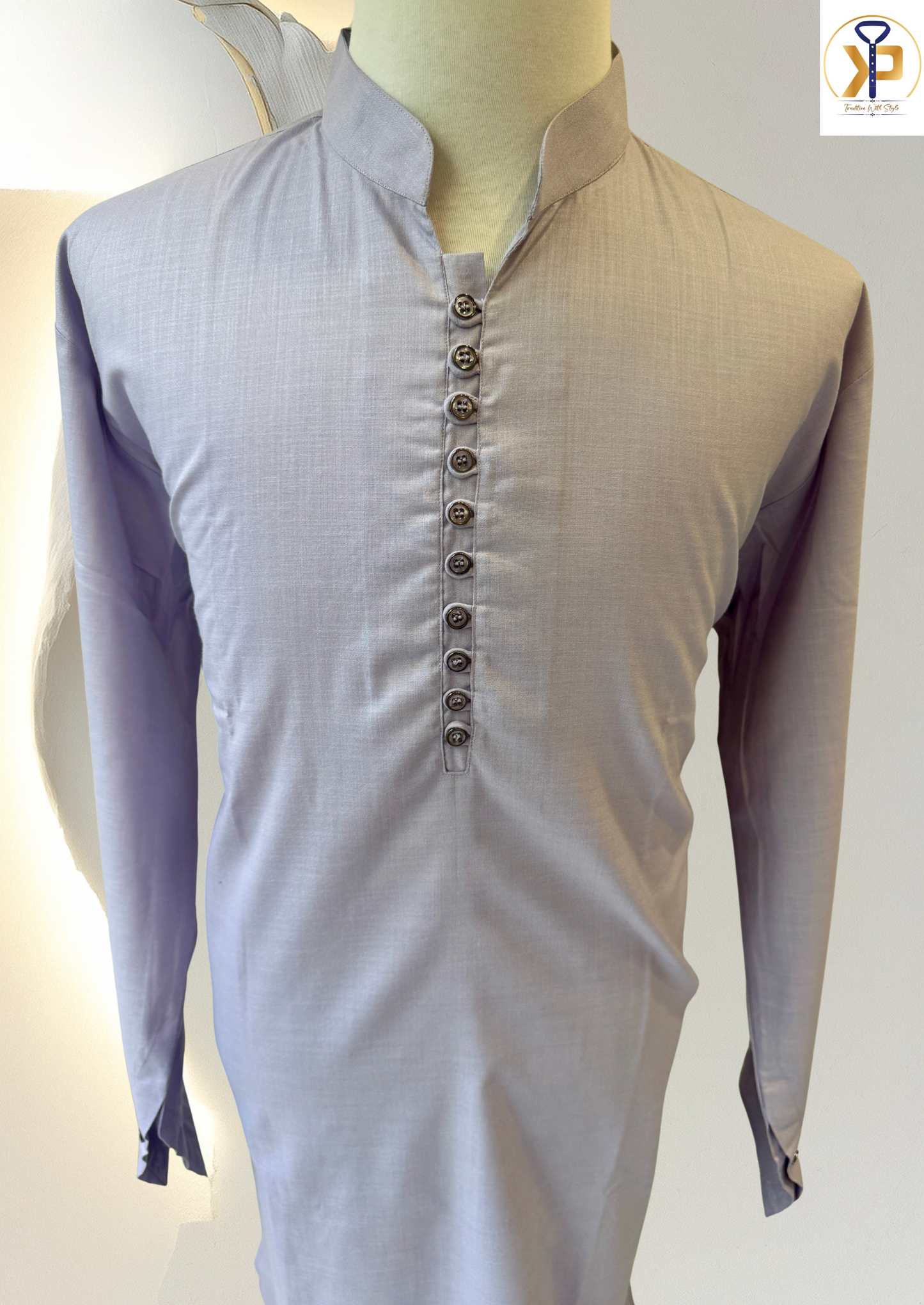 KPD5238 Lavender Plain Plus Size Kurta Pyjama - Kurtapyjama.ca