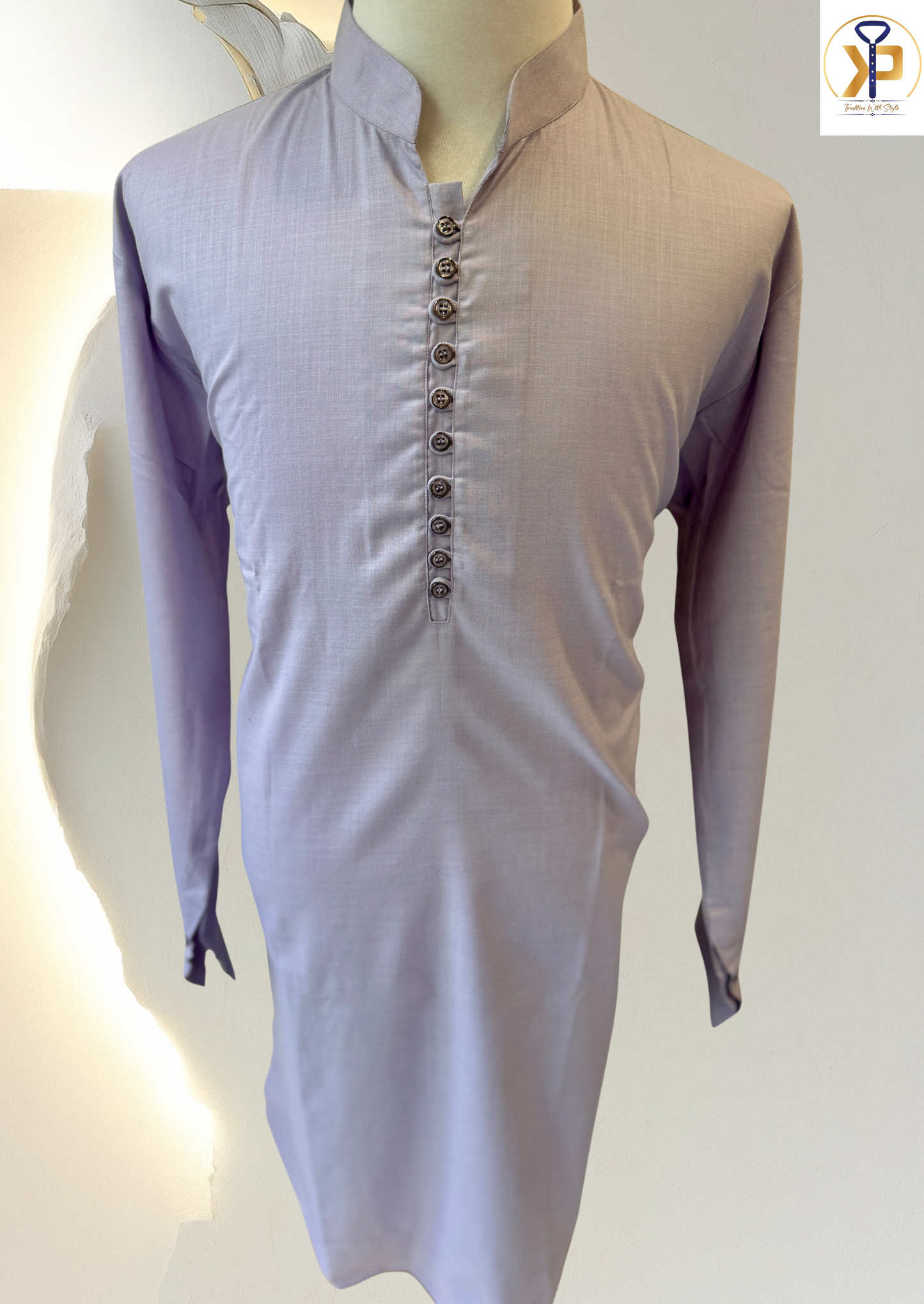 KPD5238 Lavender Plain Plus Size Kurta Pyjama - Kurtapyjama.ca