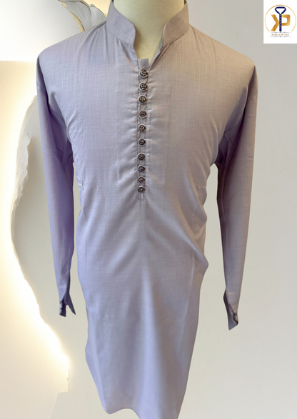 KPD5238 Lavender Plain Plus Size Kurta Pyjama - Kurtapyjama.ca