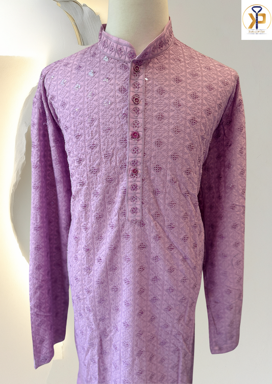 KPD7003 Plus Size Pink Kurta Pyjama Set - Kurtapyjama.ca