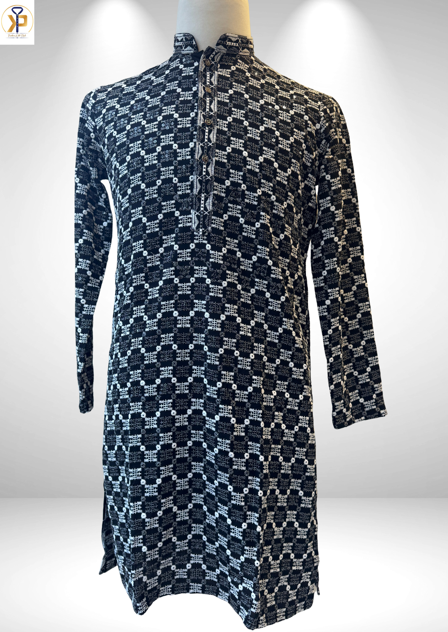 black kurta pyjama set men