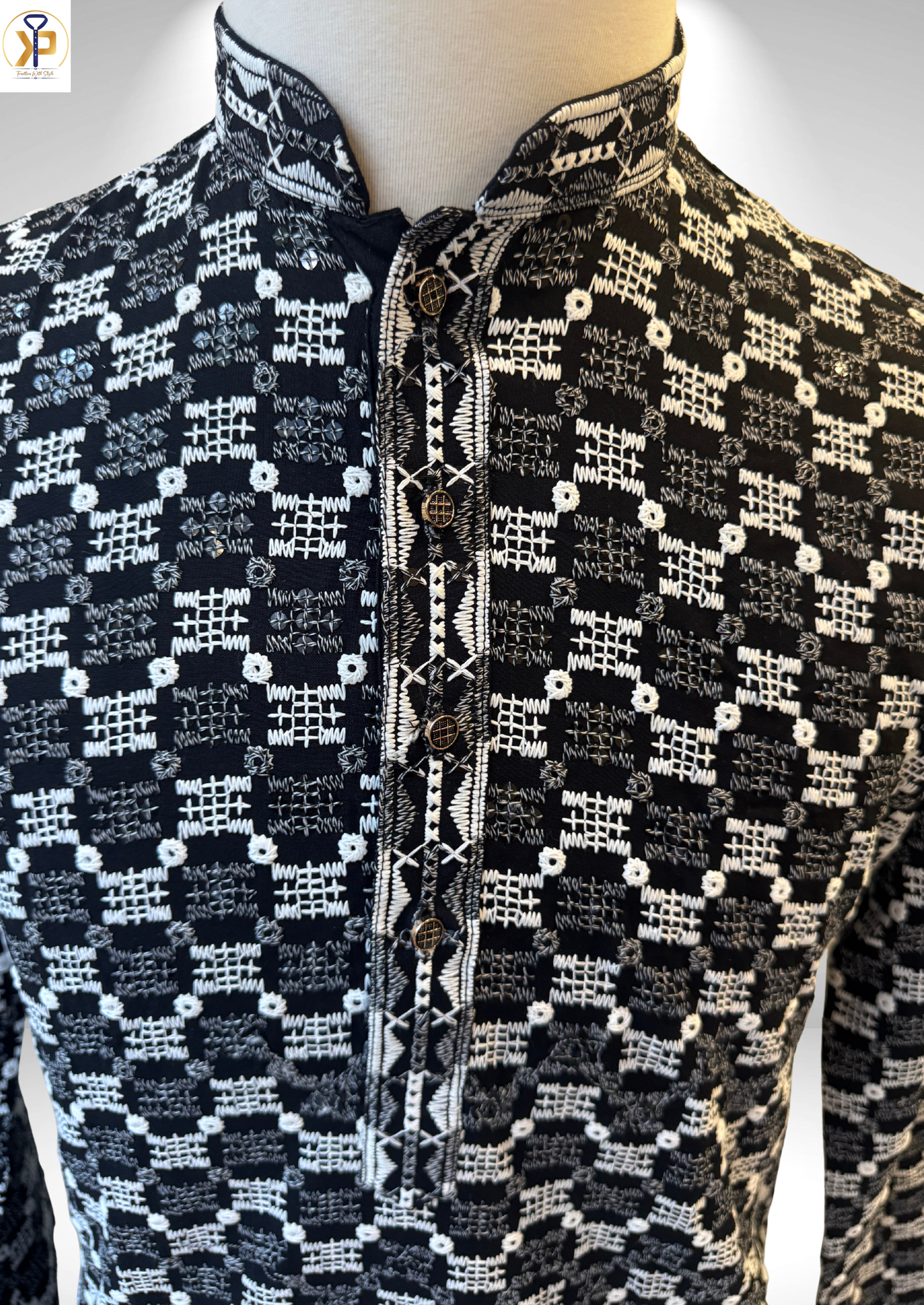 black kurta pyjama set