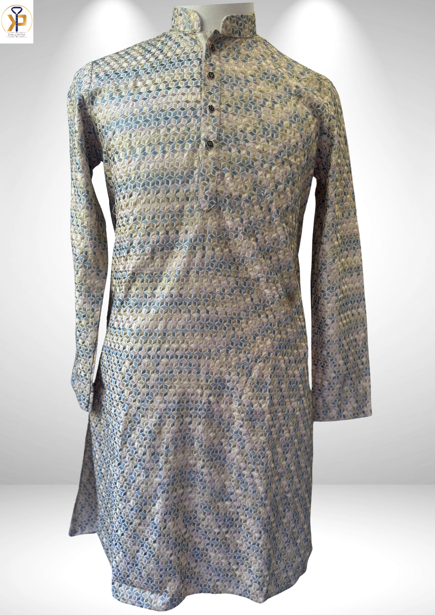 multicolor kurta pyjama set