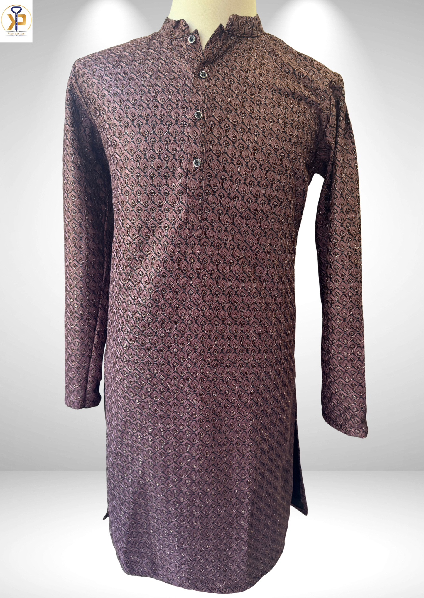 metallic brown kurta pyjama