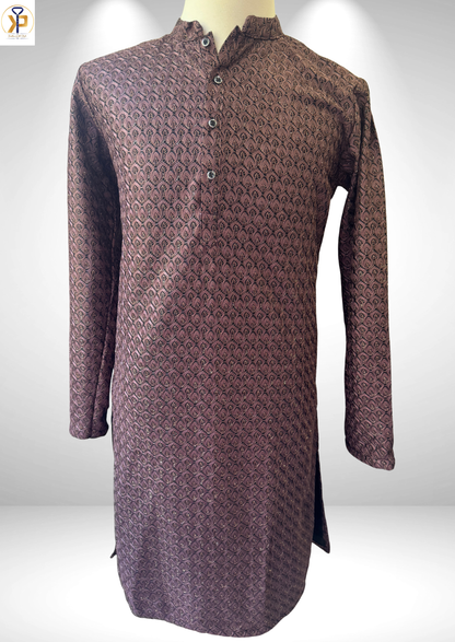 metallic brown kurta pyjama