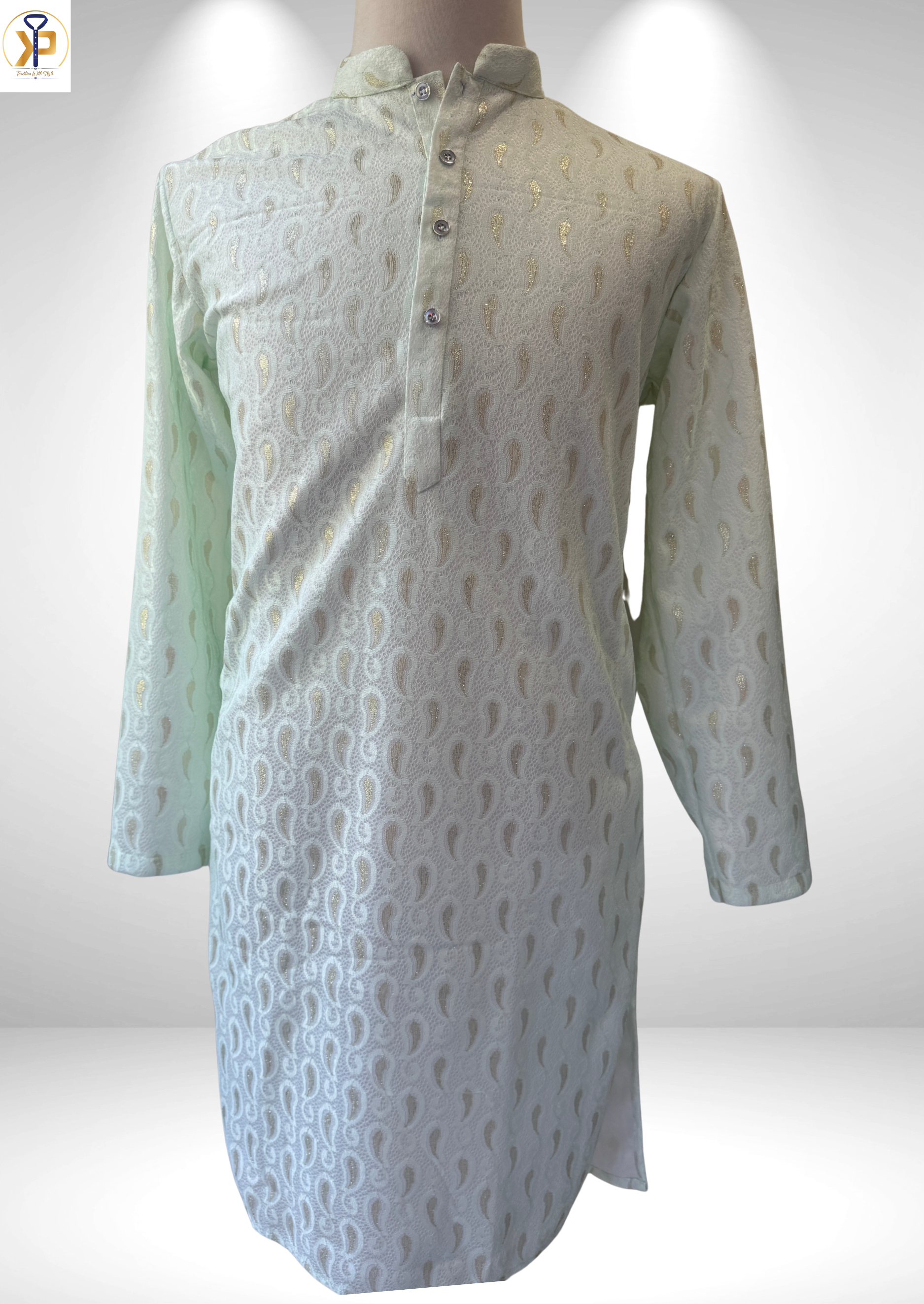 sea green fizing kurta pyjama set