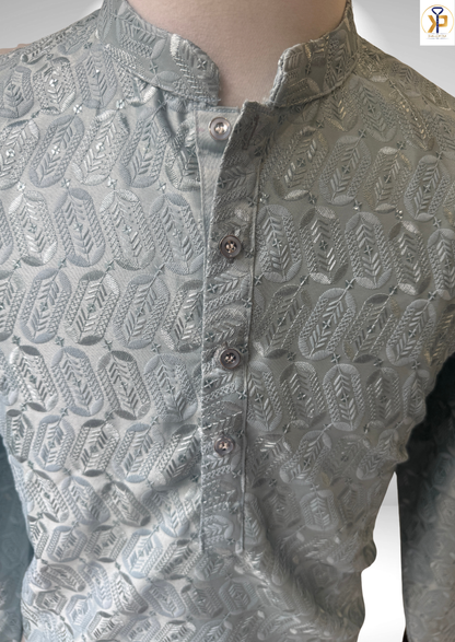 light icy blue kurta pyjama for men