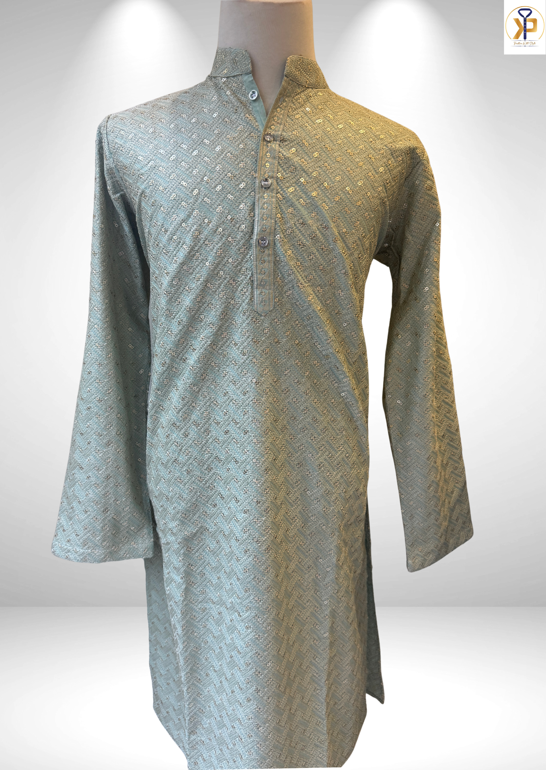 mint green kurta pyjama for men