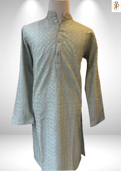 mint green kurta pyjama for men