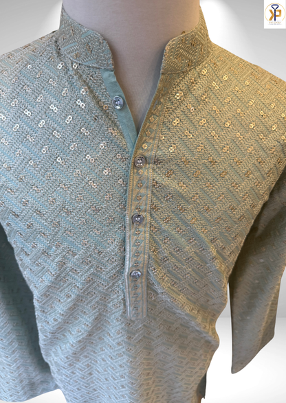 mint green kurta pyjama