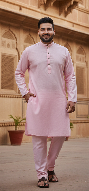 KPD4055 Plus Size Pink Kurta Pyjama