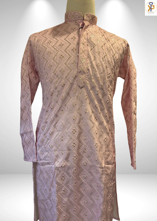 KPD6148 Pink Sequence Kurta Pyjama Set