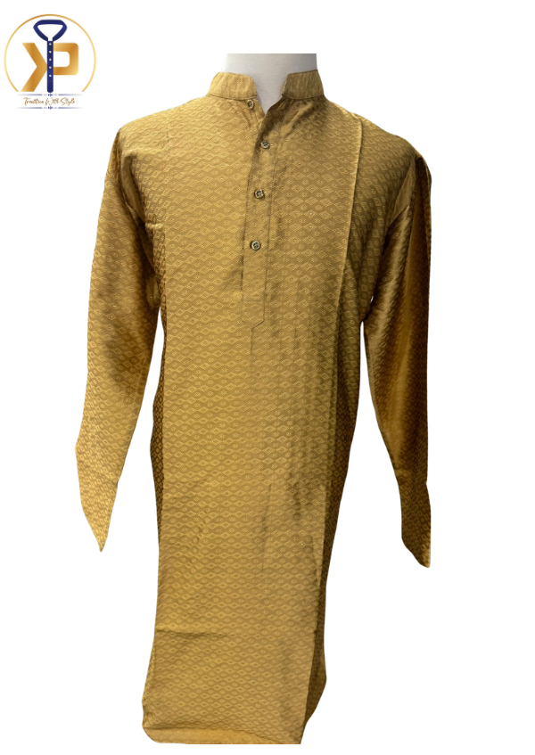 KPD5005 Light Gold Brocade Plus Size Kurta Pyjama