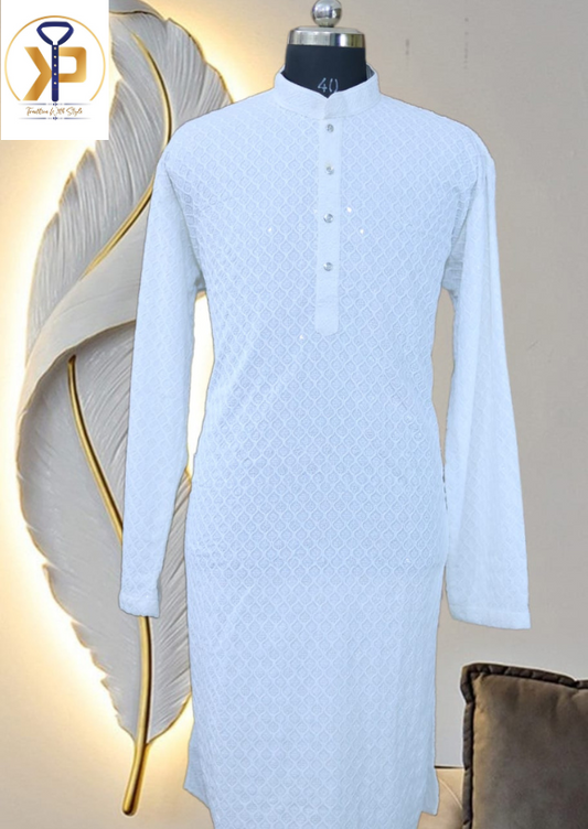 white kurta pyjama