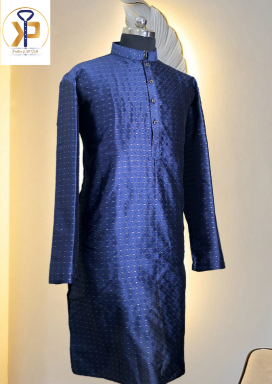 navy blue plus size kurta pyjama