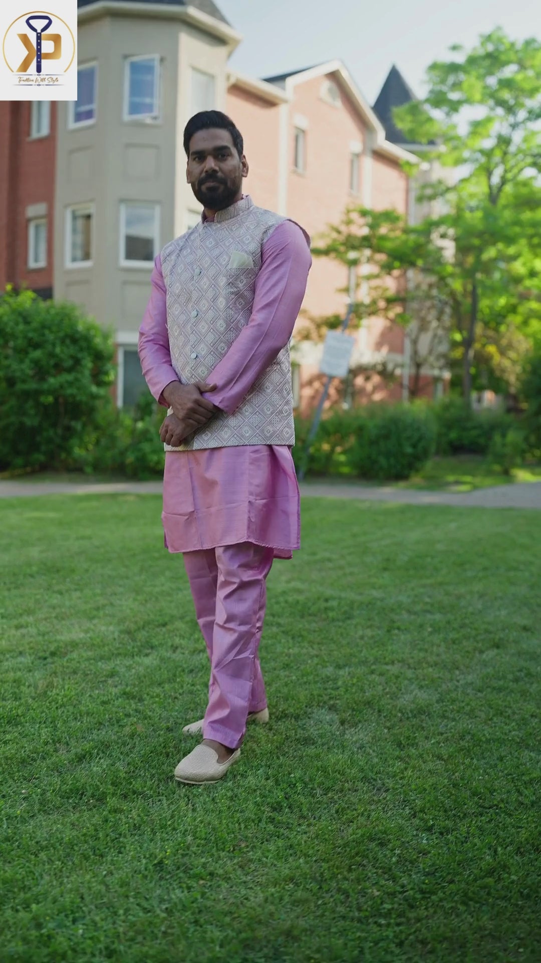 pastel pink nehru jacket for men