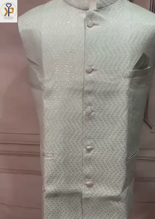 sage green nehru jacket
