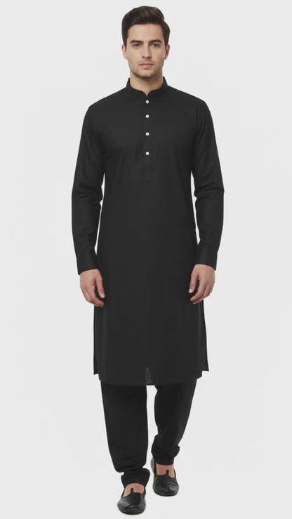 KPC1030 Black Kurta with Straight Pyjama