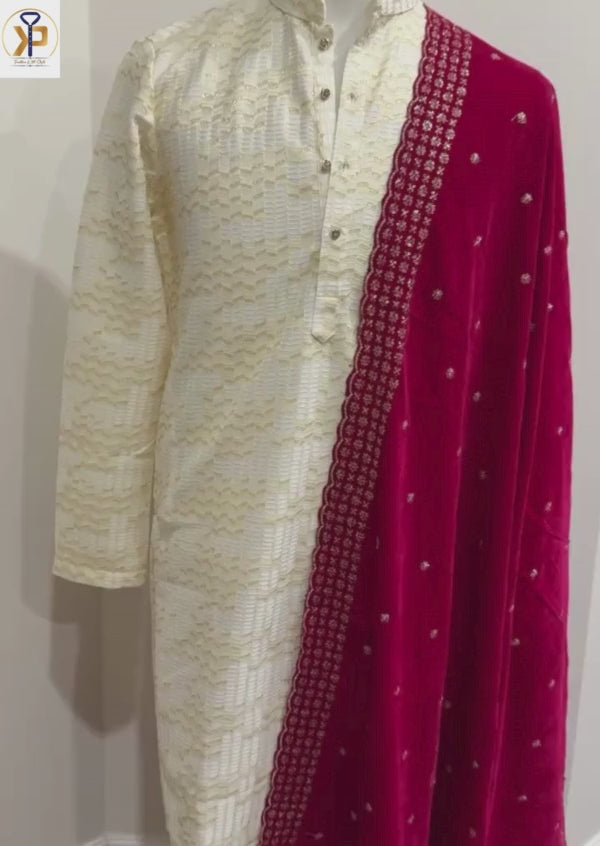 Bold red drape for men
