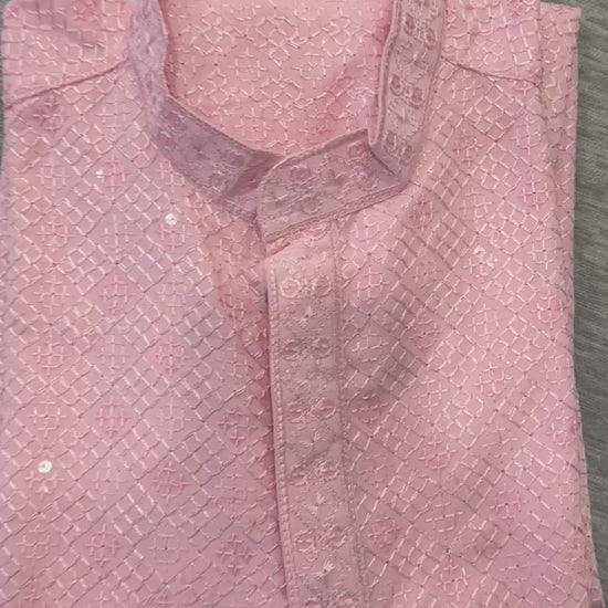 baby pink kurta set men