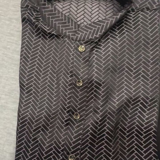 black kurta pyjama for men