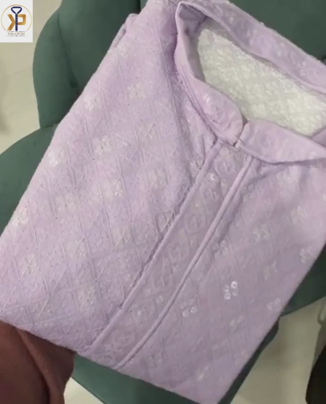 lilac luckhnowi kurta pyjama