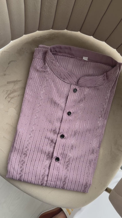 KPD6162 Lilac Cotton Kurta Pyjama Set