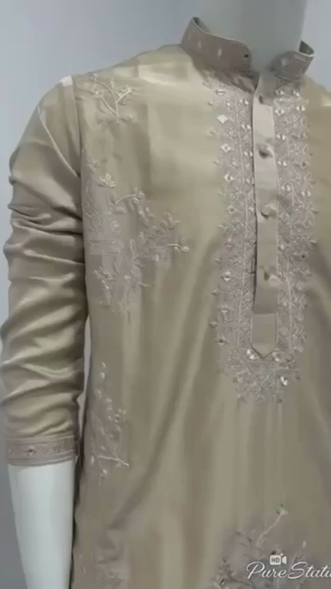 olive_beige_thread_sequin_kurta_pyjama