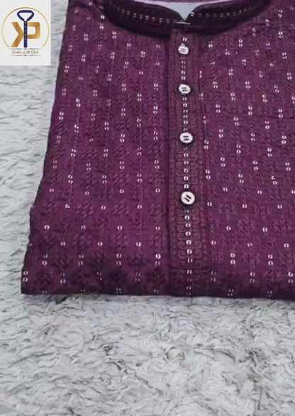 dark purple kurta pyjama 