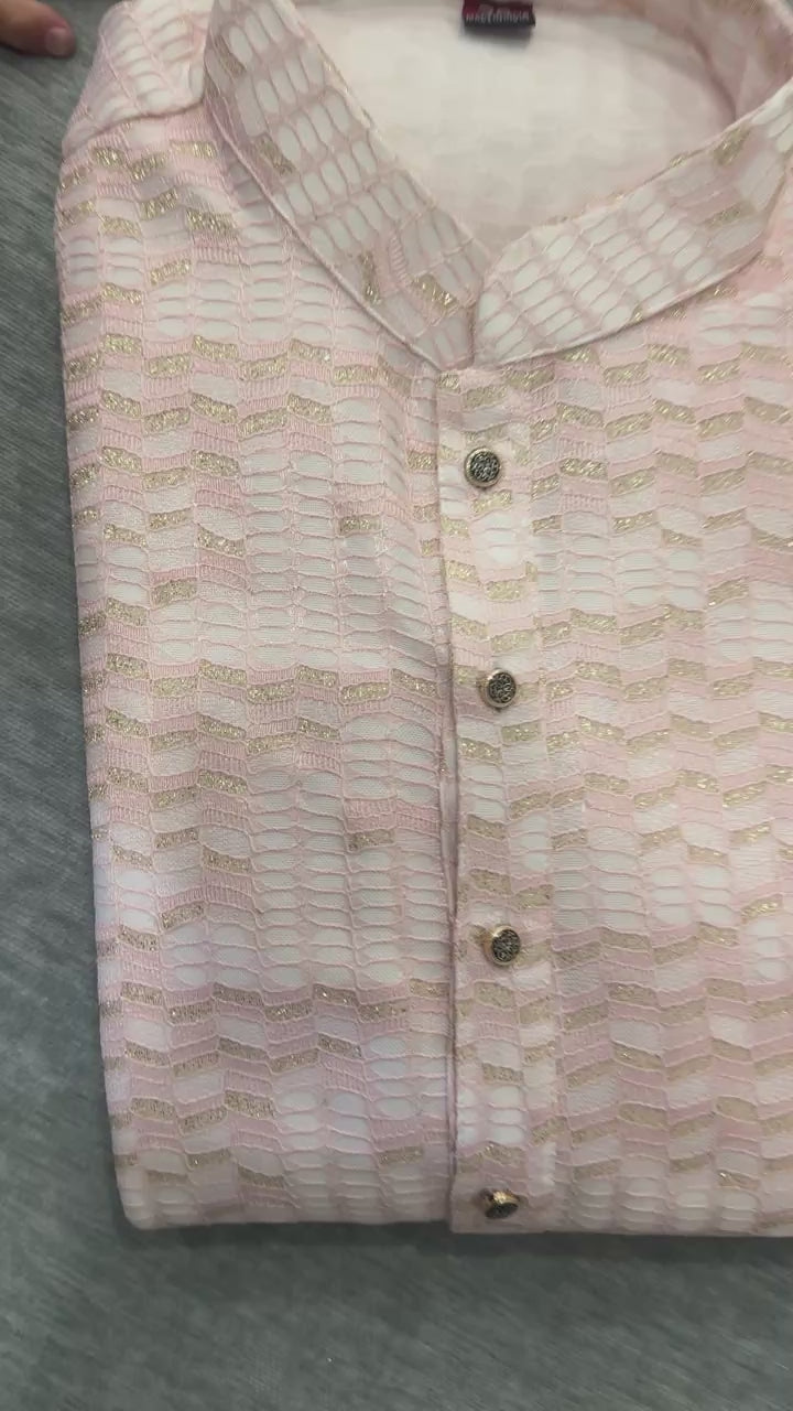 baby pink kurta pyjama for men