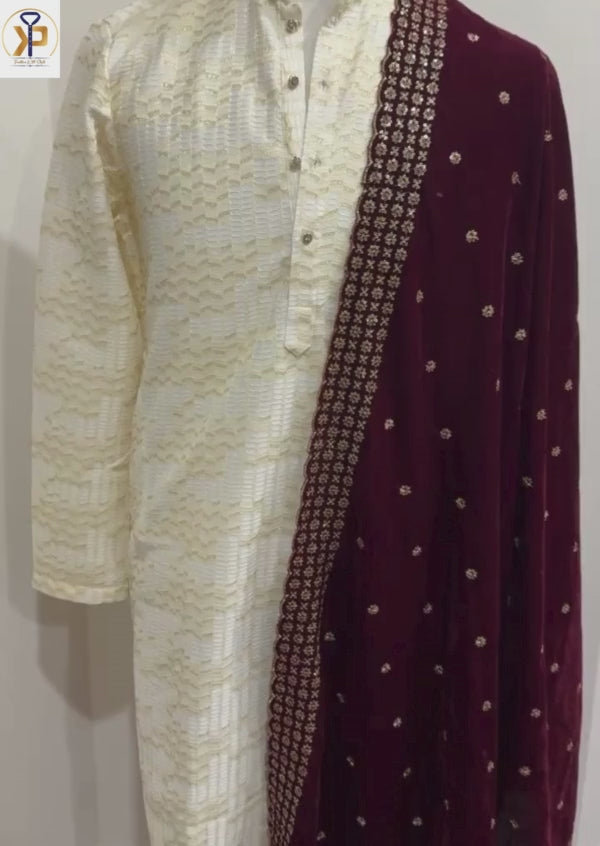 maroon shawl for men