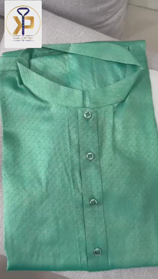 plus size sea green kurta pyjama