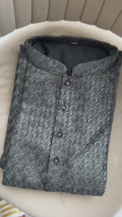 KPD6147 Metallic Olive Green Kurta Pyjama Set